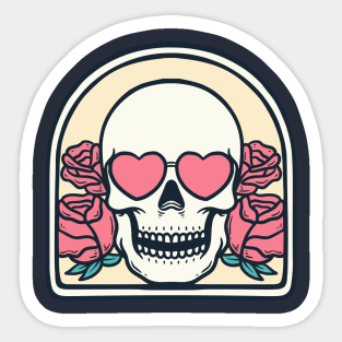 Romantic skull couple Sticker